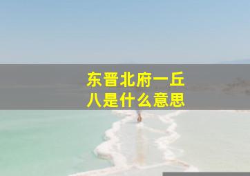 东晋北府一丘八是什么意思