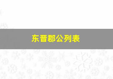 东晋郡公列表