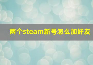 两个steam新号怎么加好友