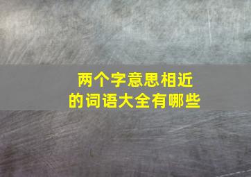 两个字意思相近的词语大全有哪些