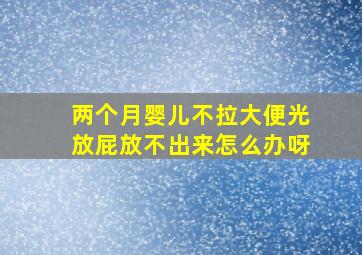 两个月婴儿不拉大便光放屁放不出来怎么办呀