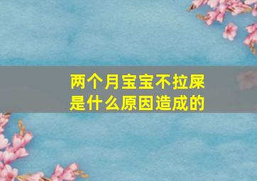 两个月宝宝不拉屎是什么原因造成的