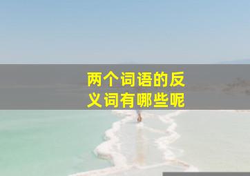 两个词语的反义词有哪些呢