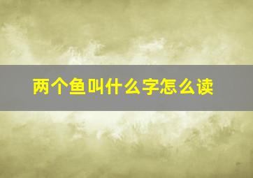 两个鱼叫什么字怎么读