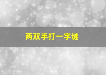 两双手打一字谜