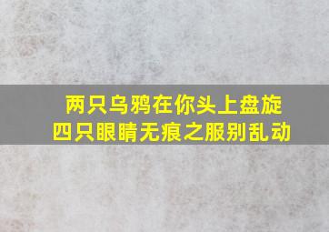 两只乌鸦在你头上盘旋四只眼睛无痕之服别乱动