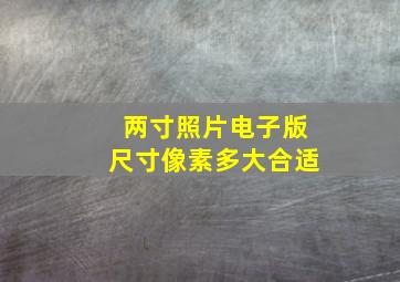 两寸照片电子版尺寸像素多大合适