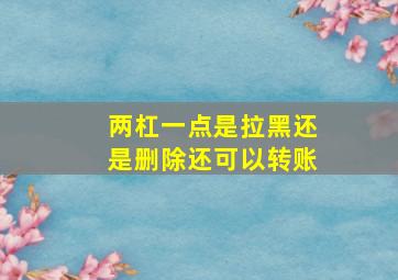 两杠一点是拉黑还是删除还可以转账