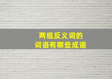 两组反义词的词语有哪些成语