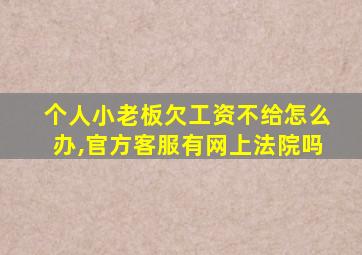 个人小老板欠工资不给怎么办,官方客服有网上法院吗