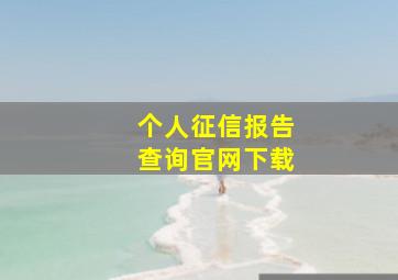 个人征信报告查询官网下载