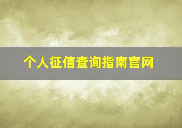 个人征信查询指南官网