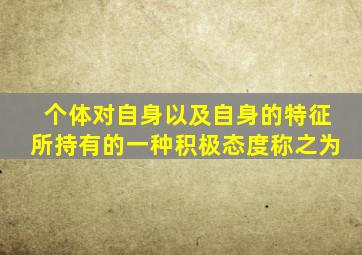 个体对自身以及自身的特征所持有的一种积极态度称之为