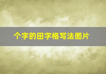 个字的田字格写法图片