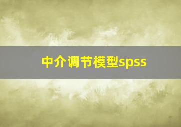 中介调节模型spss