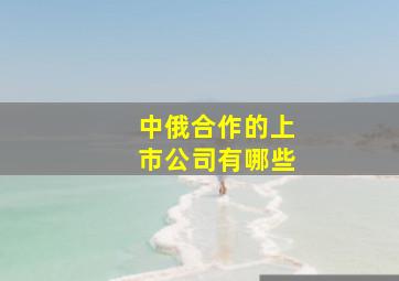 中俄合作的上市公司有哪些