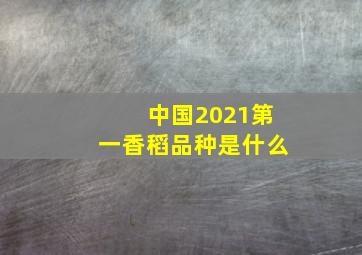 中国2021第一香稻品种是什么