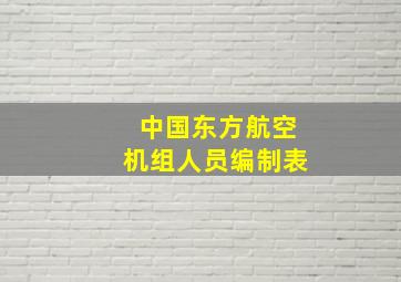 中国东方航空机组人员编制表