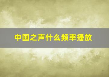 中国之声什么频率播放