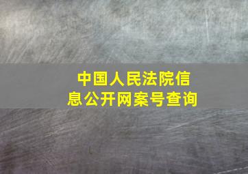 中国人民法院信息公开网案号查询