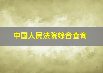 中国人民法院综合查询