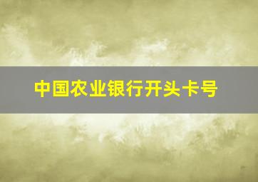 中国农业银行开头卡号