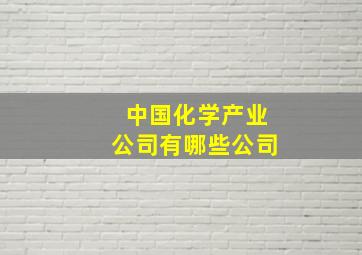 中国化学产业公司有哪些公司