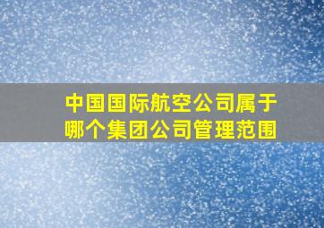 中国国际航空公司属于哪个集团公司管理范围