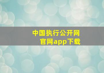 中国执行公开网官网app下载