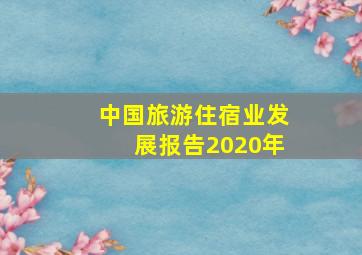 中国旅游住宿业发展报告2020年