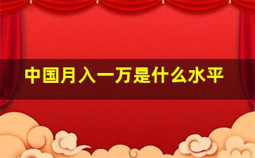 中国月入一万是什么水平