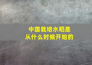 中国栽培水稻是从什么时候开始的