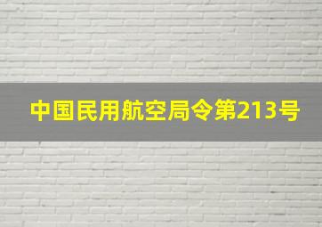 中国民用航空局令第213号