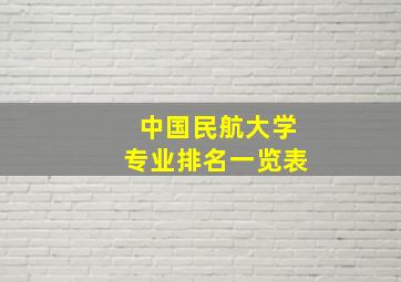 中国民航大学专业排名一览表