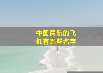 中国民航的飞机有哪些名字