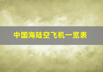 中国海陆空飞机一览表