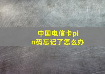 中国电信卡pin码忘记了怎么办