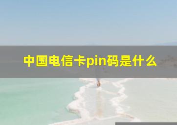 中国电信卡pin码是什么