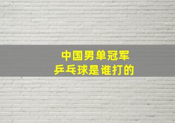 中国男单冠军乒乓球是谁打的