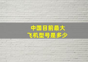 中国目前最大飞机型号是多少