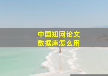 中国知网论文数据库怎么用