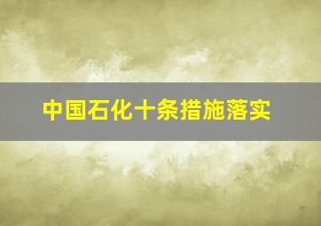 中国石化十条措施落实