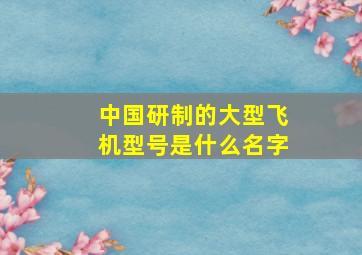 中国研制的大型飞机型号是什么名字