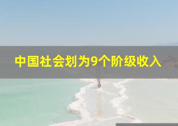 中国社会划为9个阶级收入