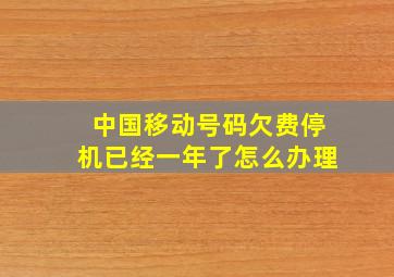 中国移动号码欠费停机已经一年了怎么办理