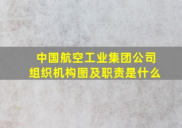 中国航空工业集团公司组织机构图及职责是什么