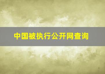 中国被执行公开网查询