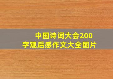 中国诗词大会200字观后感作文大全图片