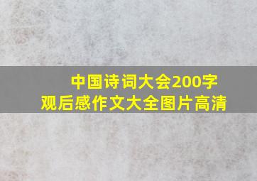 中国诗词大会200字观后感作文大全图片高清