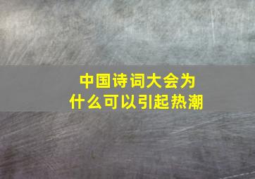 中国诗词大会为什么可以引起热潮